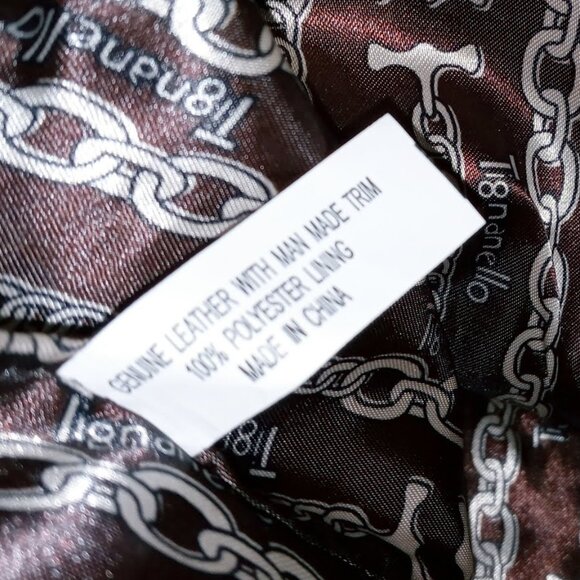 Tignanello Dark Brown/Rust Framed Leather Satchel with Matching Key Chain - Picture 14 of 14